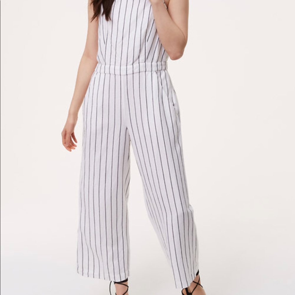 Black/white LOFT romper/jumper - medium petite